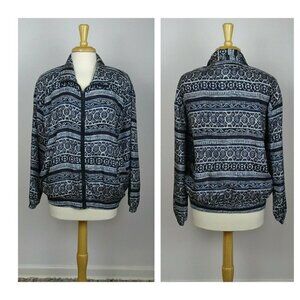 XPOSURE Vintage 100% Silk Track Jacket Outerwear Windbreaker Full-Zip 80s 90s M